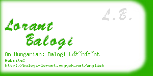 lorant balogi business card